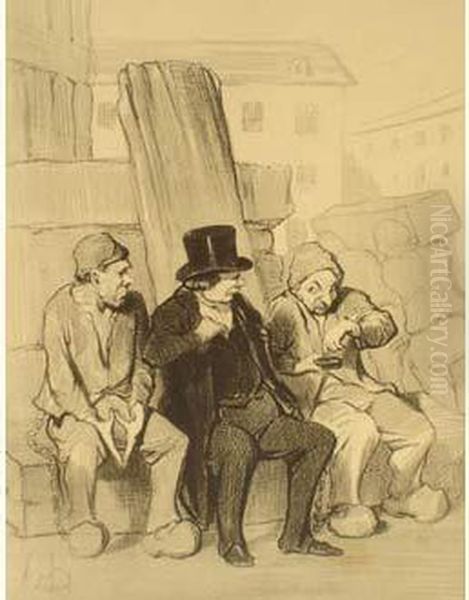 Les Prisonniers Oil Painting by Honore Daumier