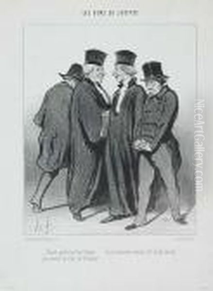 Encore Perdu En Cour Royale Oil Painting by Honore Daumier