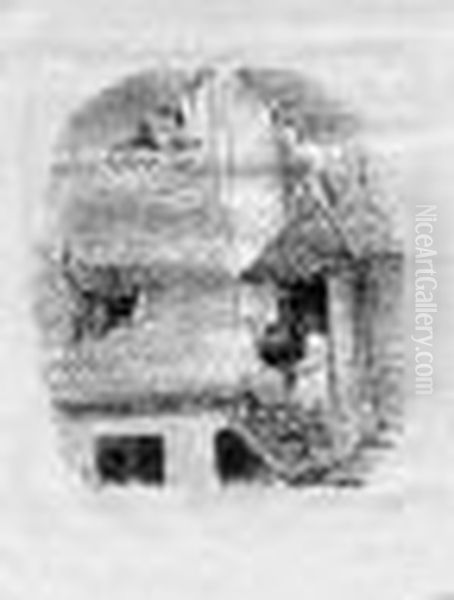 Comme Quoi Un Homme Peut ....regretter De N'etre ...un Simple Chat.
 1847. Oil Painting by Honore Daumier