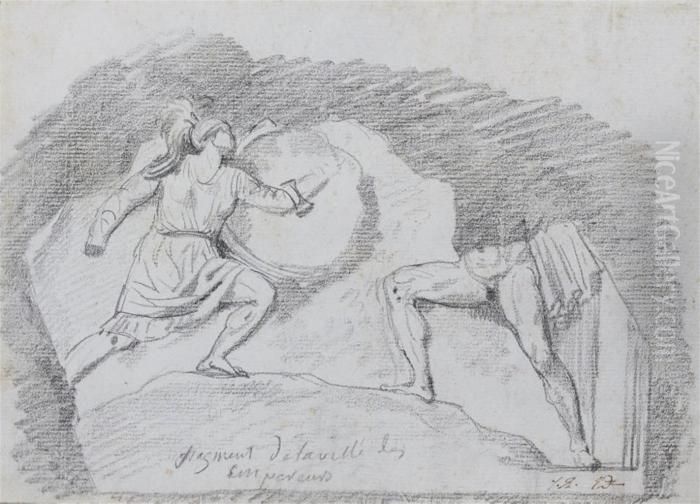 Une Amazone Et Un Guerrier Oil Painting by Jacques Louis David