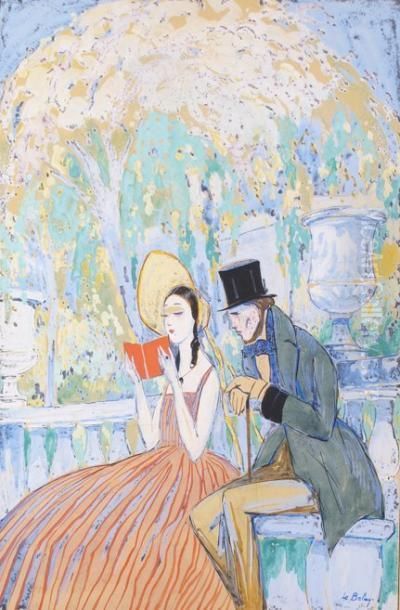 La Lecture Sur La Terrasse Oil Painting by Pierre De Belay