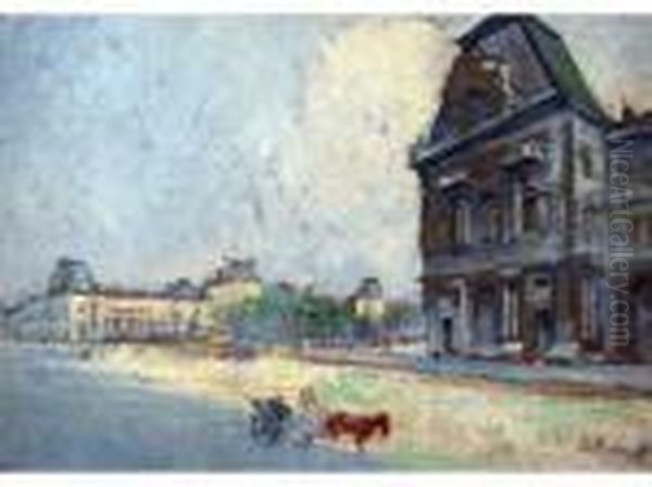 La Cour Du Carroussel Oil Painting by Pierre De Belay