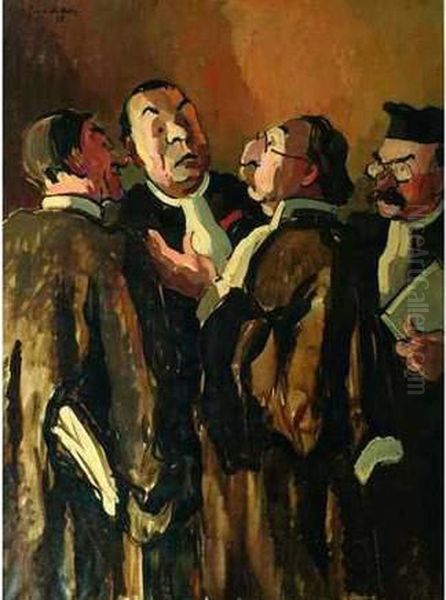Les Avocats Oil Painting by Pierre De Belay