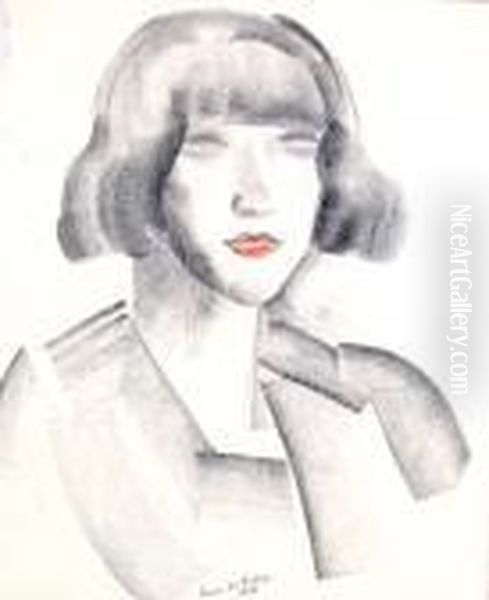 Portrait De Femme Oil Painting by Pierre De Belay