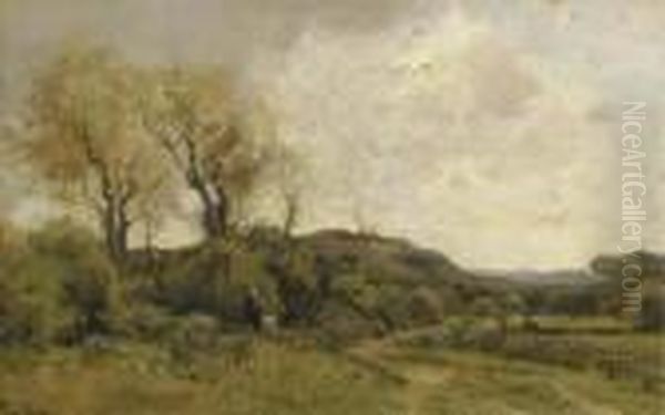Autumn, Downs Near The Hague Oil Painting by Theophile Emile Achille De Bock