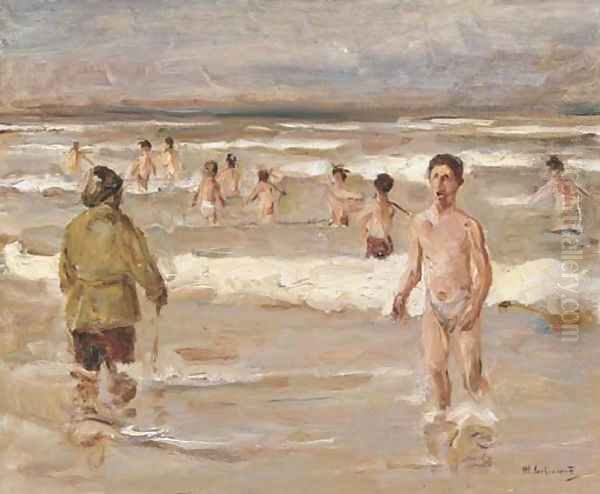 Badende Knaben im Meer Oil Painting by Max Liebermann