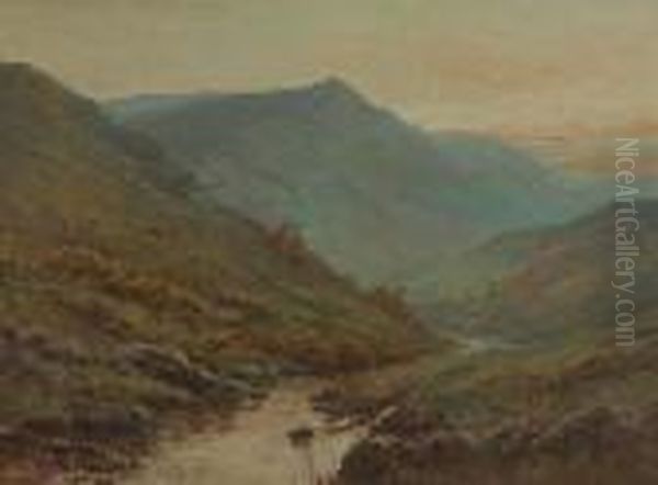 Great Mis Tor Dartmoor Oil Painting by Alfred Fontville De Breanski