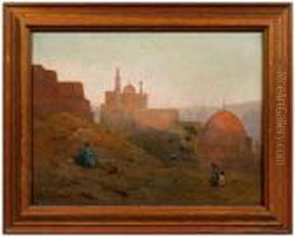 Cairo Evening Oil Painting by Alfred Fontville De Breanski