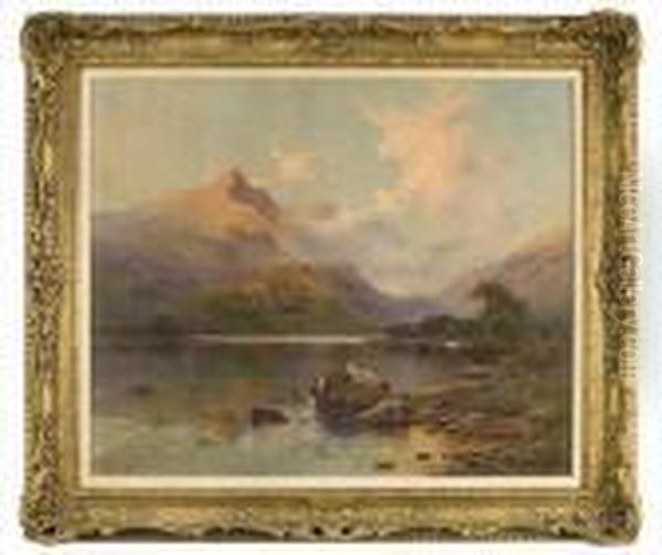 Evening Loch Fyne N.b. Oil Painting by Alfred Fontville De Breanski