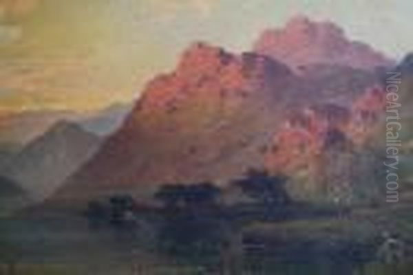 Ullswater Oil Painting by Alfred Fontville De Breanski