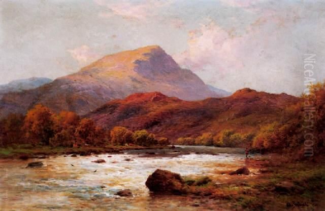 Ben Ledi From The Teith At Callender Oil Painting by Alfred Fontville De Breanski