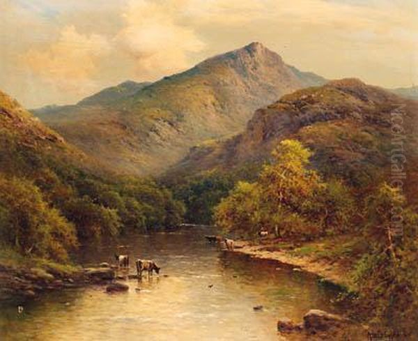 In Guynant Vale, North Wales Oil Painting by Alfred Fontville De Breanski