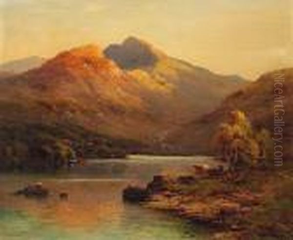 Evening In The West Highlands Oil Painting by Alfred Fontville De Breanski