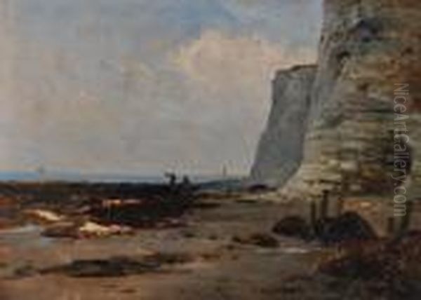 Fisher Folk On The Beach, 
Kent Oil Painting by Gustave de Breanski