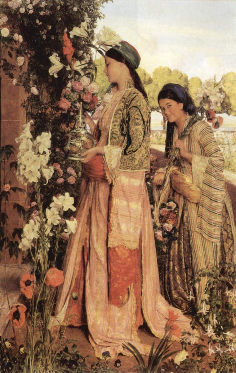 Lilium Auratum Oil Painting by John Frederick Lewis