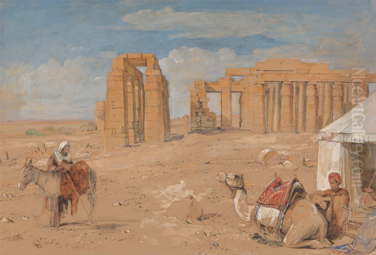 The Ramesseum at Thebes Oil Painting by John Frederick Lewis