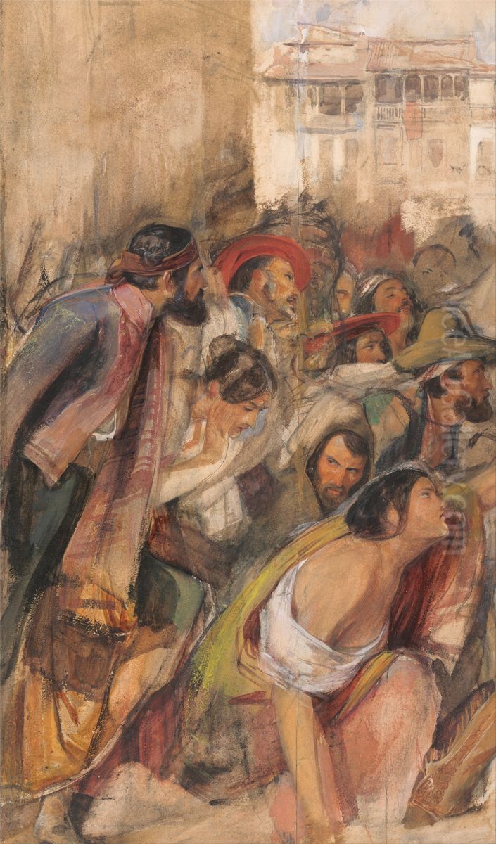 Study for the Proclamation of Don Carlos Oil Painting by John Frederick Lewis