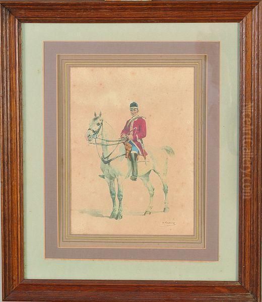 portrait Cavalier De 
Hubert-hector Grieux, Fondateur De L'equipage Menier A Villers-cotterets
 (aisne) Oil Painting by Charles Fernand de Condamy