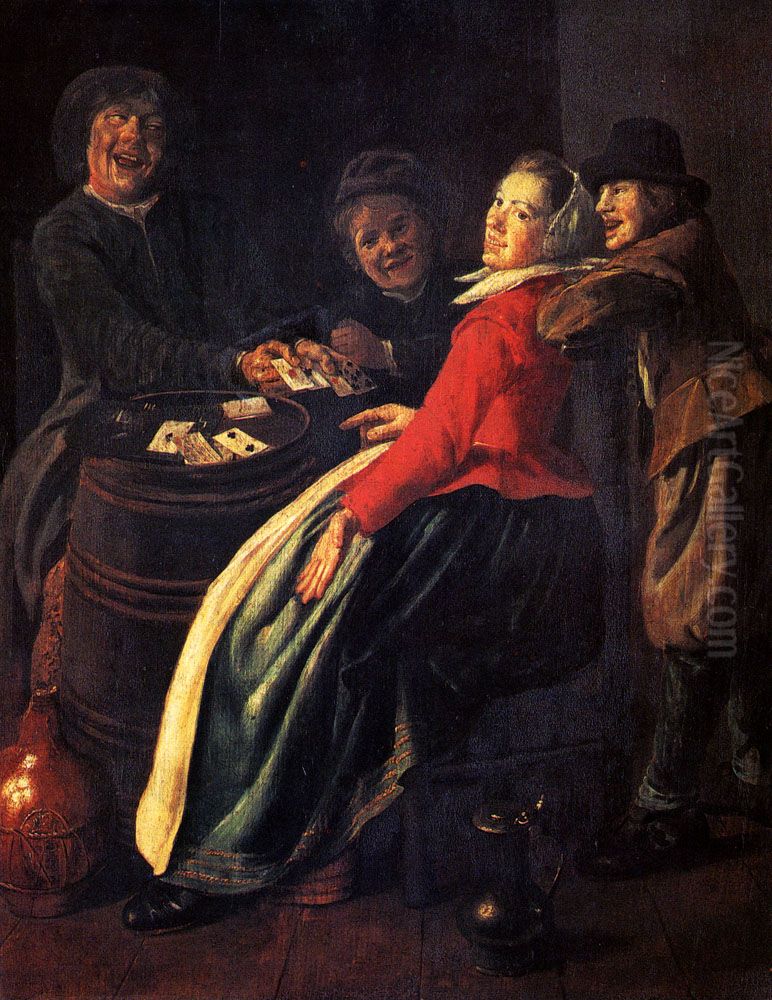 A Game Of Cards Oil Painting by Judith Leyster