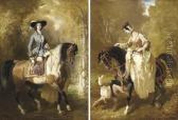 Deux Amazones Oil Painting by Alfred De Dreux