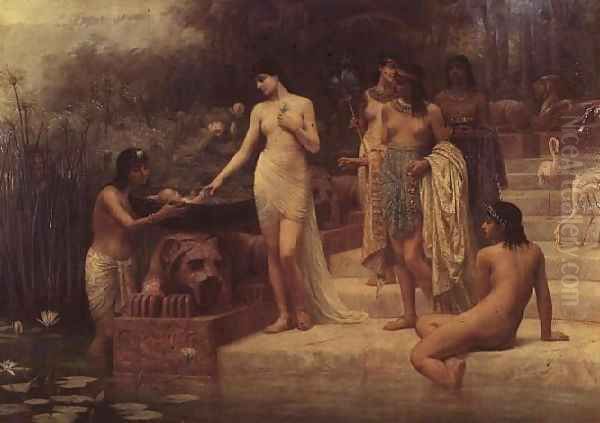 Pharaoh's Daughter The Finding of Moses 1886 Oil Painting by Edwin Longsden Long