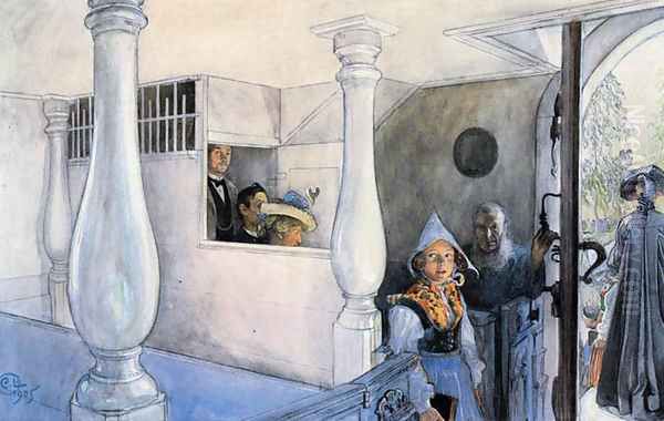 In Sundborn Curch Oil Painting by Carl Larsson