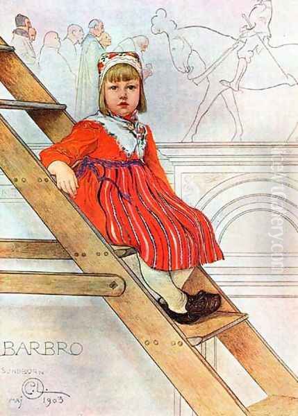 Barbro Oil Painting by Carl Larsson