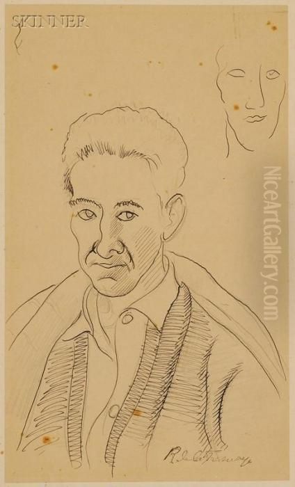 Self-portrait With Cape Oil Painting by Roger de La Fresnaye