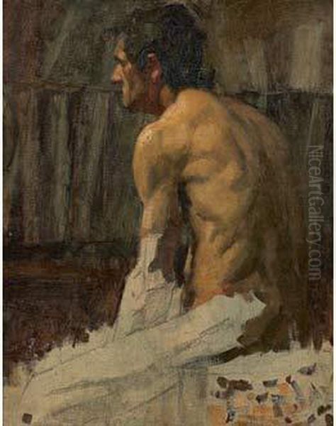Academie D'homme Oil Painting by Roger de La Fresnaye