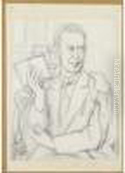 Etude Pour Le Portrait De Gampert Oil Painting by Roger de La Fresnaye