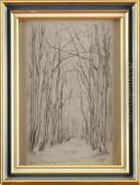 Chemin En Sous Bois Oil Painting by Emmanuel De La Villeon