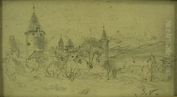 Chateau Breton Oil Painting by Emmanuel De La Villeon