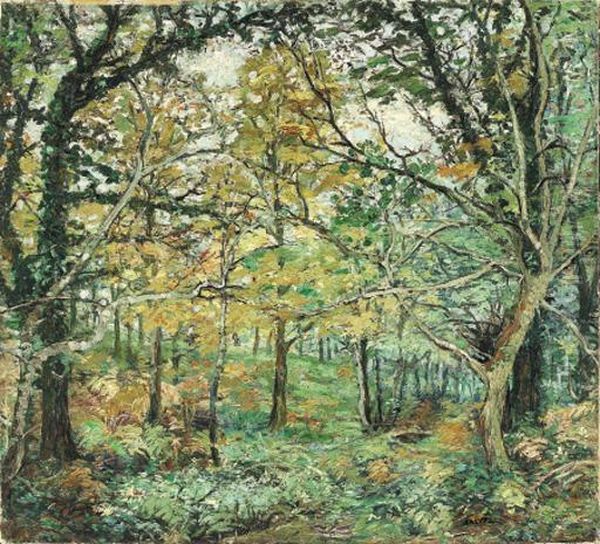 Sous-bois D'automne Oil Painting by Emmanuel De La Villeon