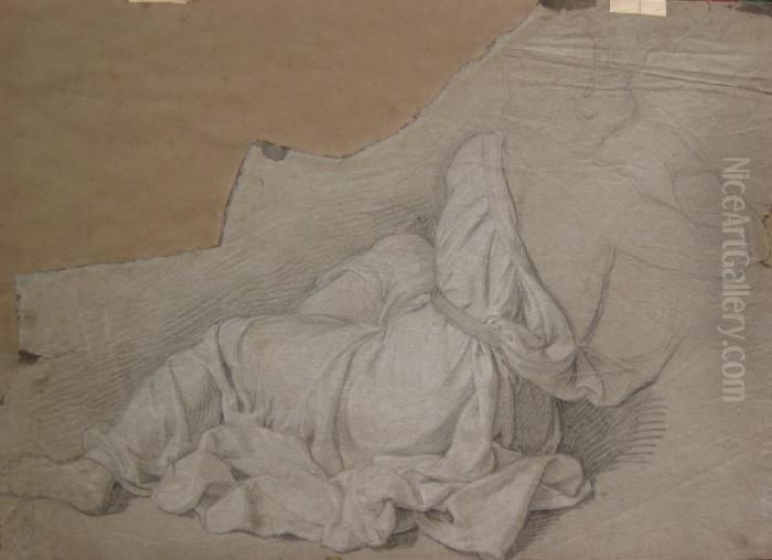 Etude De Femme Accoudee. Crayon 
Noir, Estompe Et Rehauts De Craie Blanche Sur Papier Beige. 37 X 23,5 
Cm. Annote En Bas A Droite < Attribue A Lairesse > Oil Painting by Gerard de Lairesse