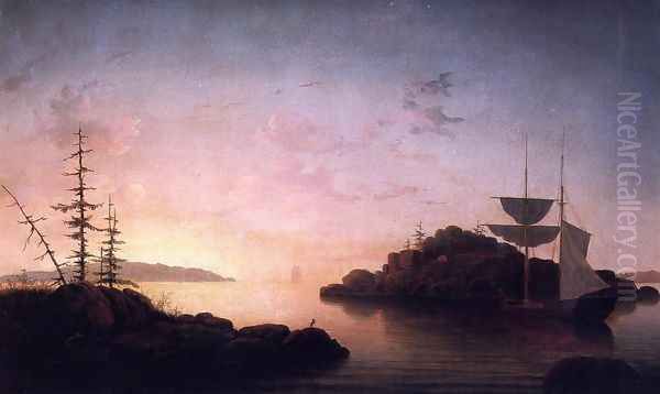 Christmas Cove Oil Painting by Fitz Hugh Lane