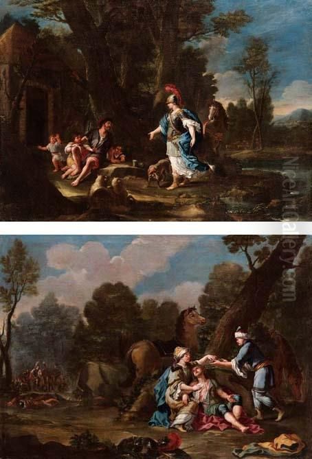 Erminia Tra I Pastori
Erminia E Tancredi Oil Painting by Paolo di Matteis