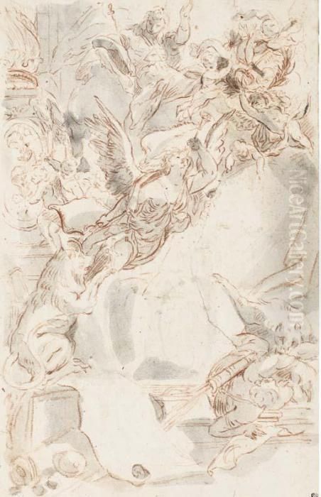 Allegorie De La Renommee Entouree De Putti Oil Painting by Paolo di Matteis