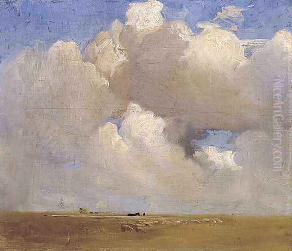 On the black soil plains Oil Painting by George Lambert