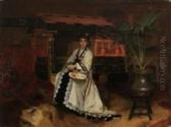 Donna Nel Salotto Orientale Oil Painting by Giuseppe de Nittis
