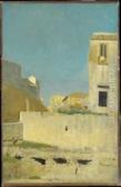 Barletta, 1846 - 
Saint-germain-en-laye, 1884 Ricerche Piu Moderne E Innovative. La 
Costruzione Di Oil Painting by Giuseppe de Nittis