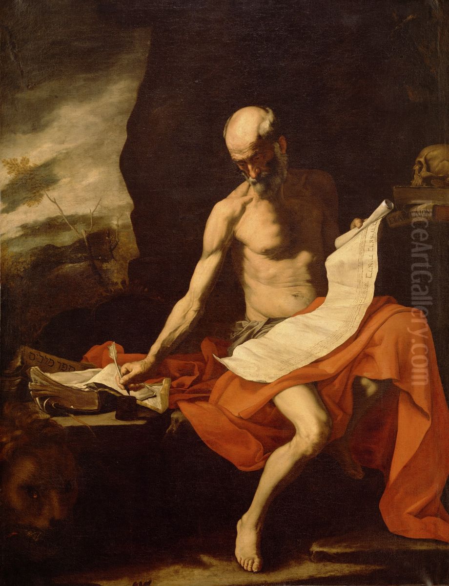 Saint Jerome In The Wilderness Oil Painting by Jusepe de Ribera