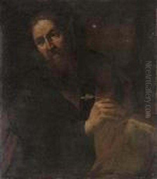 Saint Matthew
With Indistinct Inscription (on An Old Label Attached To Thestretcher) Oil Painting by Jusepe de Ribera