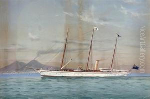 The Steam Yacht 
Esperanza Oil Painting by Antonio de Simone