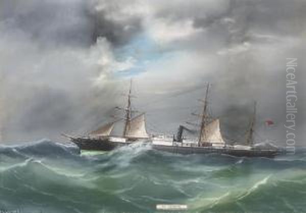 S.s. 
Lusitania Oil Painting by Antonio de Simone