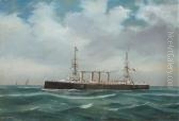 H.m.s. 
Powerful Oil Painting by Antonio de Simone