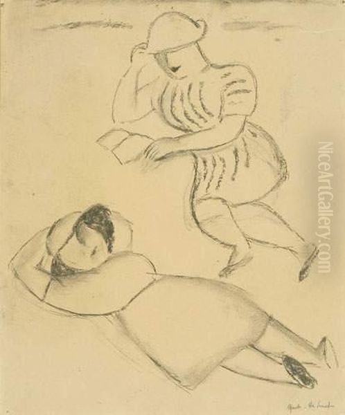 Dans Les Dunes Oil Painting by Gustave De Smet