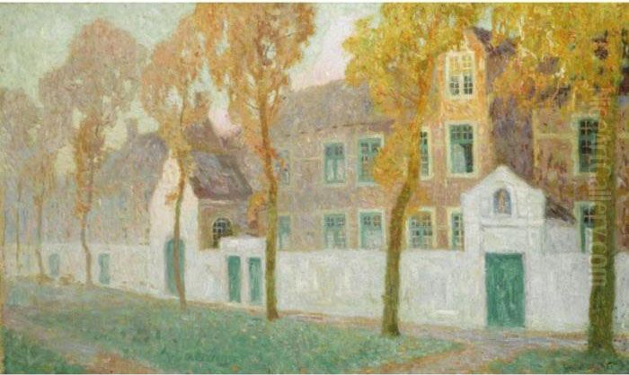 Le Beguinage A Bruges Oil Painting by Gustave De Smet