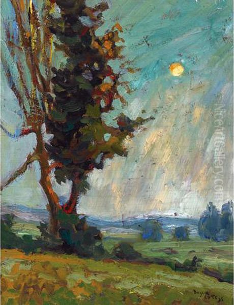 Paysage Lunaire, Arthabaska Oil Painting by Marc Aurele de Roy Suzor-Cote