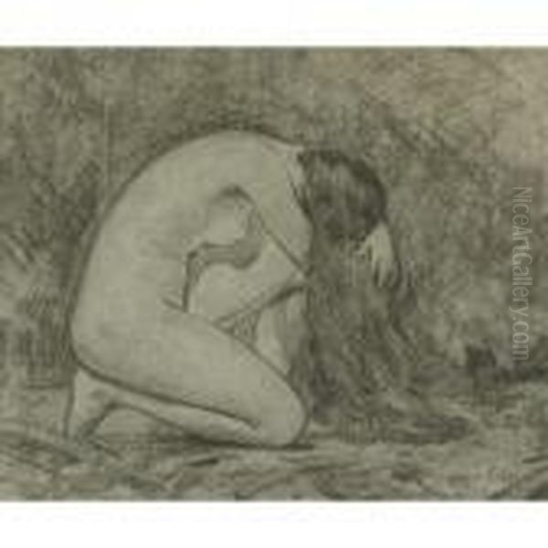 Etude De Nu Oil Painting by Marc Aurele de Roy Suzor-Cote