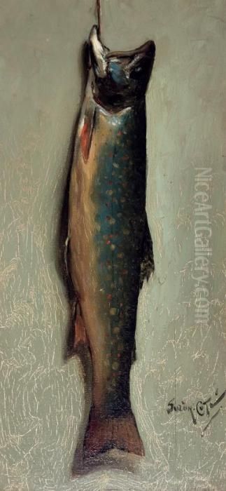 La Truite Oil Painting by Marc Aurele de Roy Suzor-Cote